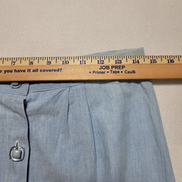 Vintage Chambray A-Line Skirt WATER WATER EVERY WEAR Miami USA Button Front - Picture 6 of 10